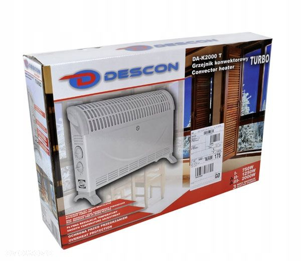 Grzejnik elektryczny konwektorowy Dedra DA-K2000 DUŻA MOC 2000W - 7