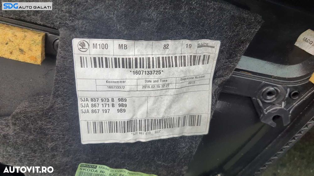 Tapiterie Panou Fata Interioara Usa Portiera Stanga Fata Skoda Rapid 2013 - 2022 [C1602] - 4