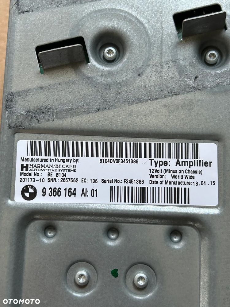 BMW F30 F31 F34 F36 WZMACNIACZ SYSTEMU HARMAN KARDON 9366164 - 3
