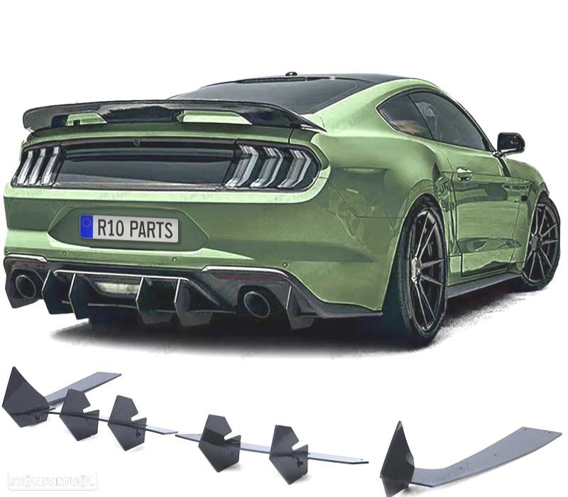 DIFUSOR FORD MUSTANG 15-17 PRETO BRILHANTE - 1