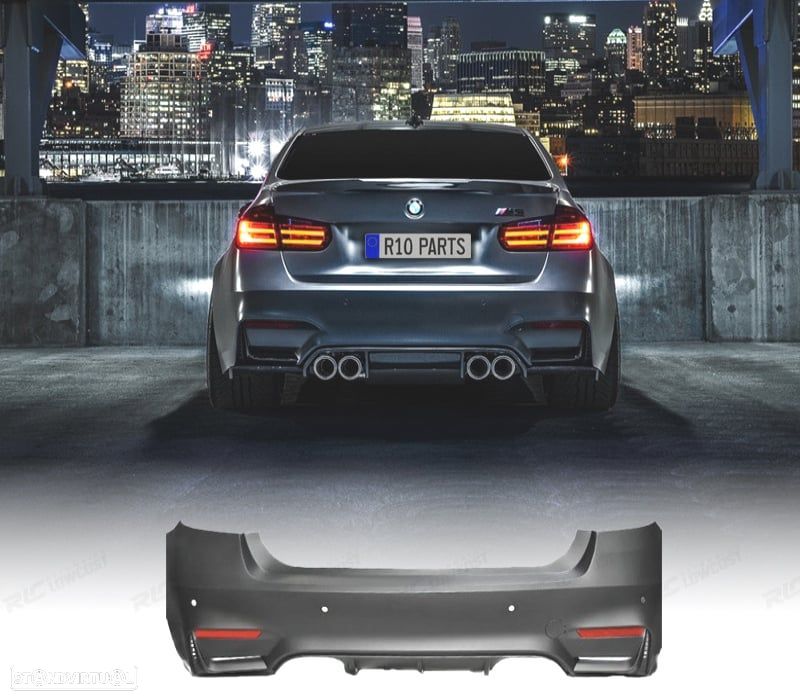 PARA-CHOQUES TRASEIRO BMW F30 LOOK M3 + KIT DE ESCAPE - 1