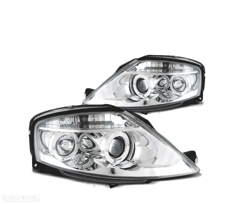 FARÓIS ANGEL EYES PARA CITROEN C3 02-09 CHROME CROMADO - 2