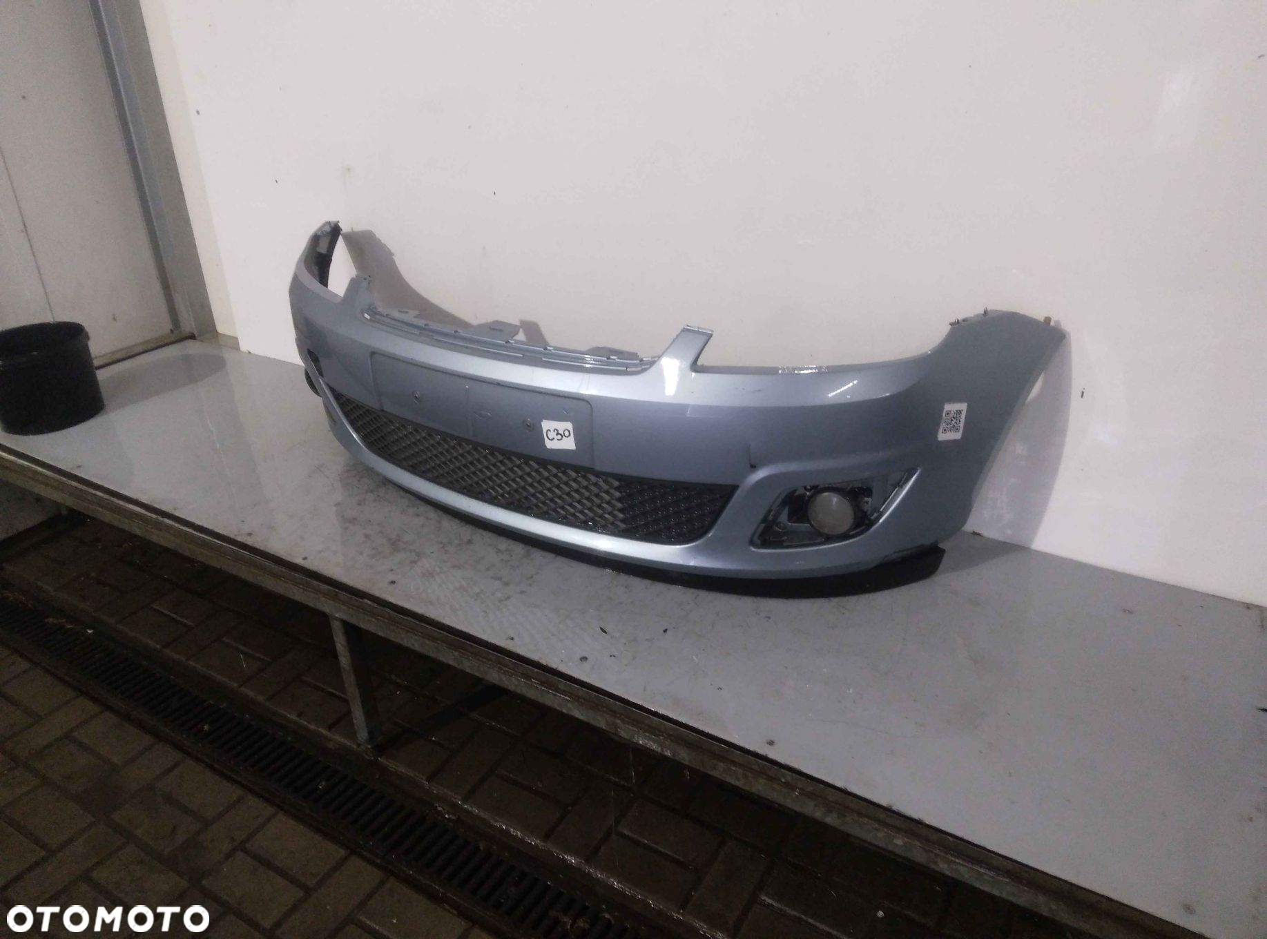 ^ ZDERZAK PRZÓD PRZEDNI DO FORD FIESTA MK6 VI LIFT FL J4 BŁĘKITNY HALOGENY - 2