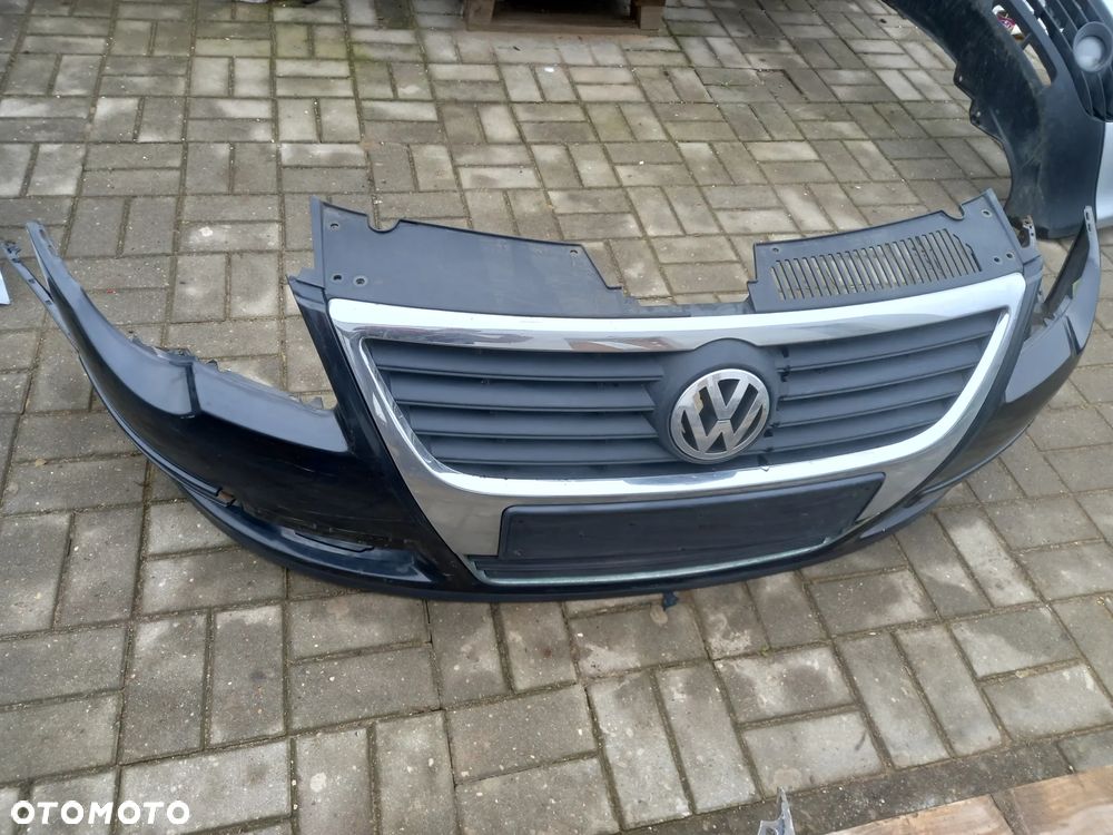 VW PASSAT B6 ZDERZAK PRZEDNI PRZÓD CZARNY - 1