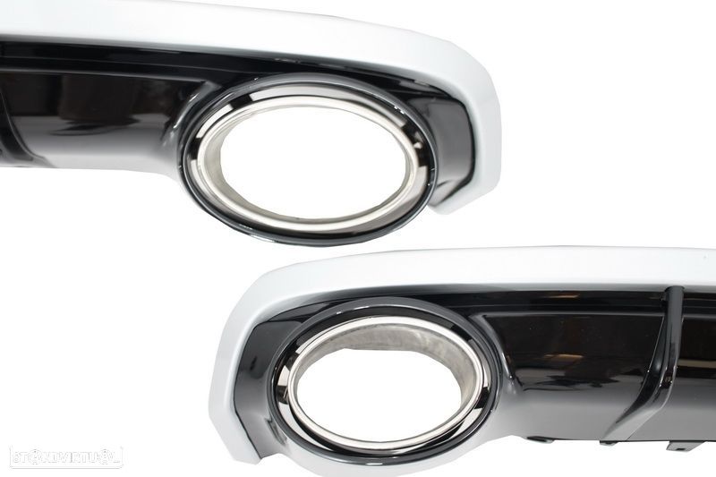 Difusor com Ponteiras Audi A6 4G C7 (2015 a 2018) Look RS6 - 4