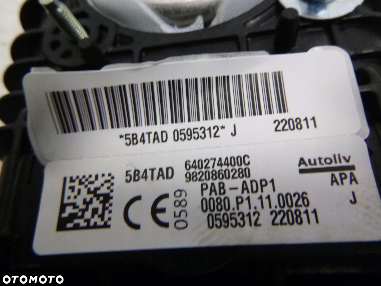 PODUSZKA PASAŻERA PEUGEOT 208 II 2008 II OPEL CORSA F 9820860280 - 9