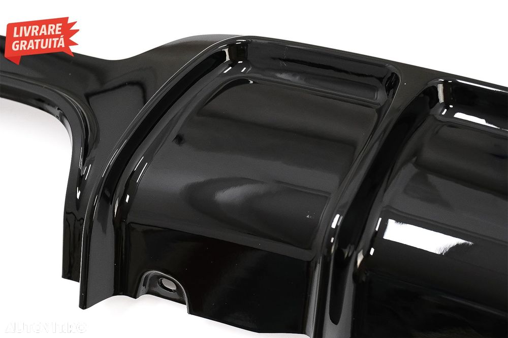 Difuzor Bara Spate Evacuare Dubla BMW Seria 4 F32 F33 F36 (2013-2019) Negru Lucios- livrare gratuita - 7