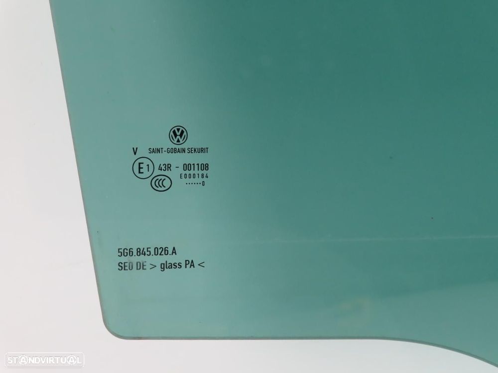 Vidro fixo Porta Escurecido Direito/Trás Usado / Original VW GOLF VII (5G1, BQ1,... - 2