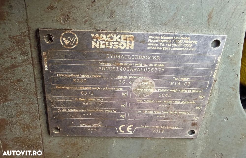 Wacker EZ80 Excavator - 5