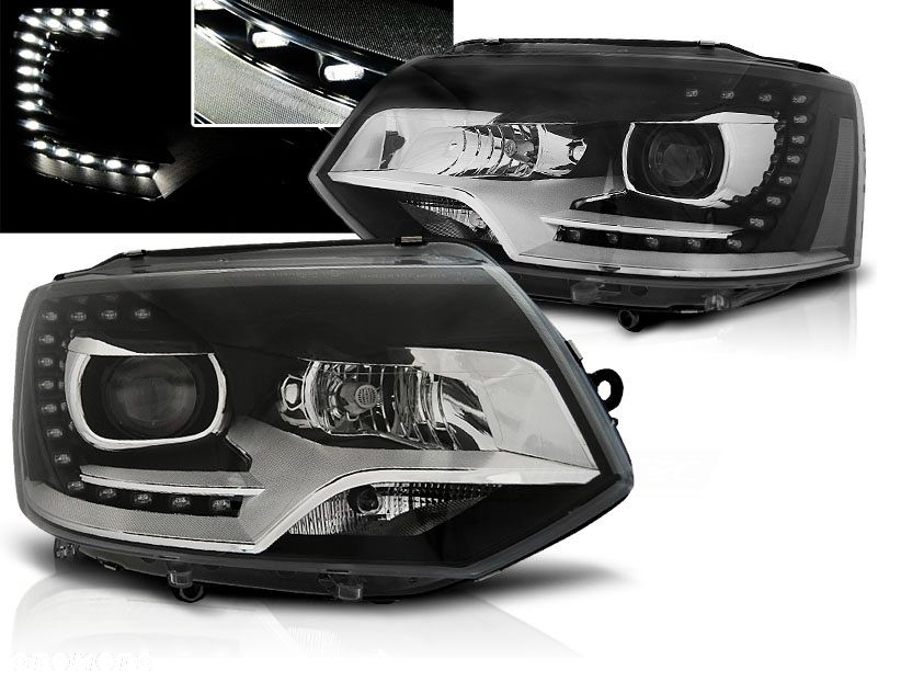 Reflektor Lampa kpl LED Soczewka h7 Xenon Look VW Transporter T5 7h Lift 09 - 4