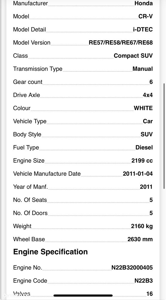 Silnik kompletny Honda CR-v film video n22b Honda CRV 2.2 iDtec N22B3 2011 - 9