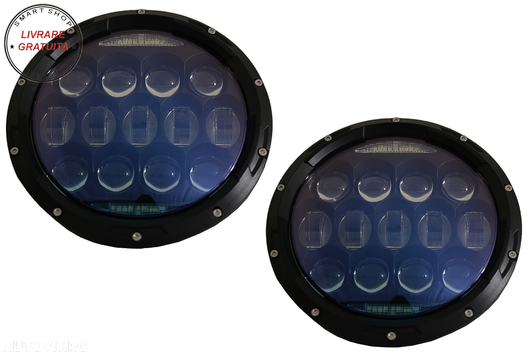 Faruri Full LED CREE Dublu Proiector Halo DRL Jeep Wrangler TJ & JK (1997-2018)- livrare gratuita - 14