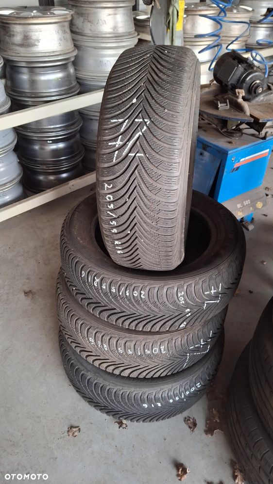 4szt Opony zimowe 205/55 R16 6,3–6,8mm Michelin Alpin 5 91H Montaż Wysyłka 7Z - 1