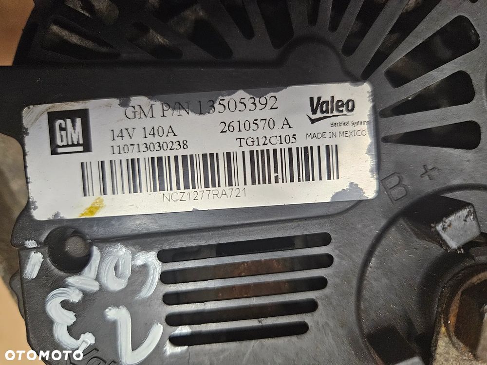 Opel Astra J  Corsa D Meriva B 1.3 CDTI alternator 140A 13505392 - 2