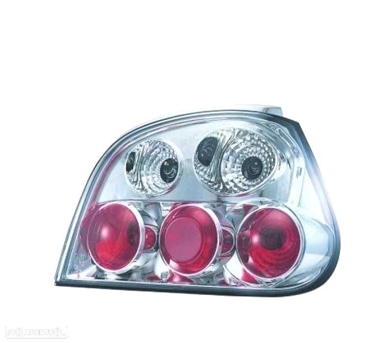 FAROLINS TRASEIROS RENAULT MEGANE 99-02 CROMADO - 1