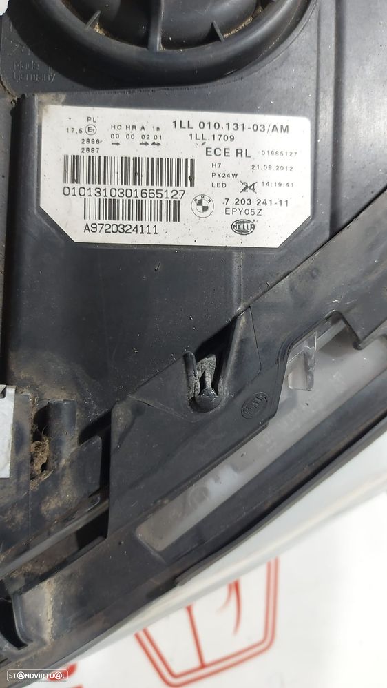 Ótica Farol Frente Frontal Esquerda BMW Série 5 F10 720324111 Original - 3