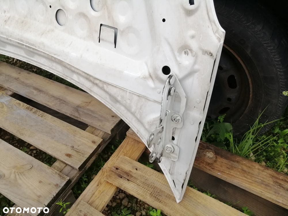 Opel Corsa D maska bez korozji kolor biały kod lakieru Z474 z zawiasami - 6