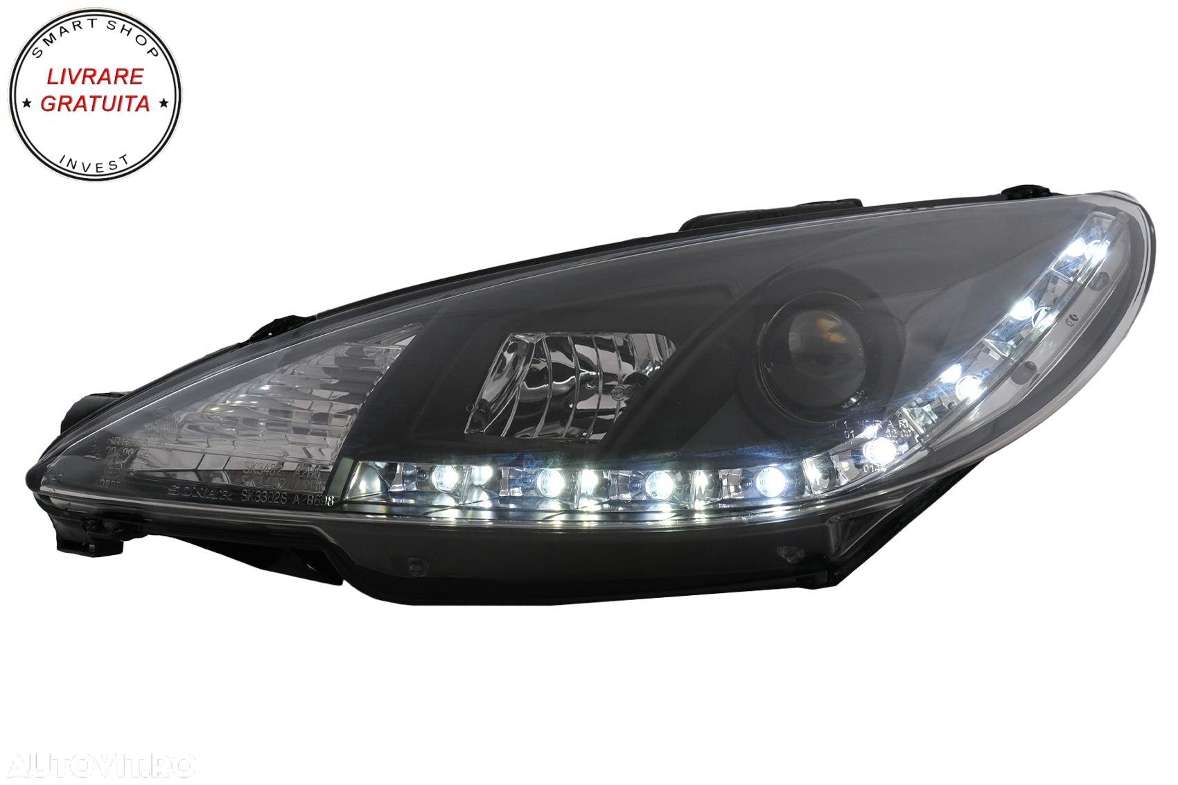 Faruri LED DRL Peugeot 207 (05.2006-06.2012) Negru- livrare gratuita - 5