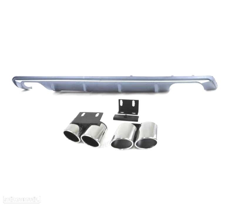 DIFUSOR TRASEIRO AUDI A3 8V BERLINA CABRIO 12-16 + PONTEIRAS ESCAPE LOOK S3 - 1