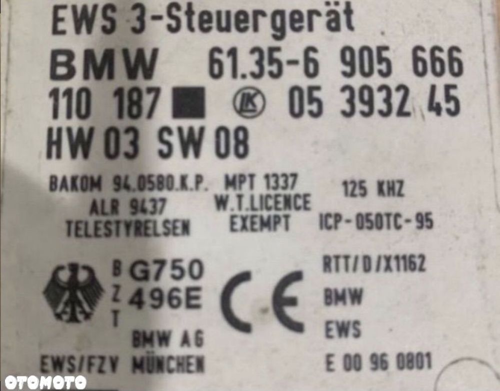 6905666 Moduł sterownik EWS 3 bmw 5 e60 e61 - 2