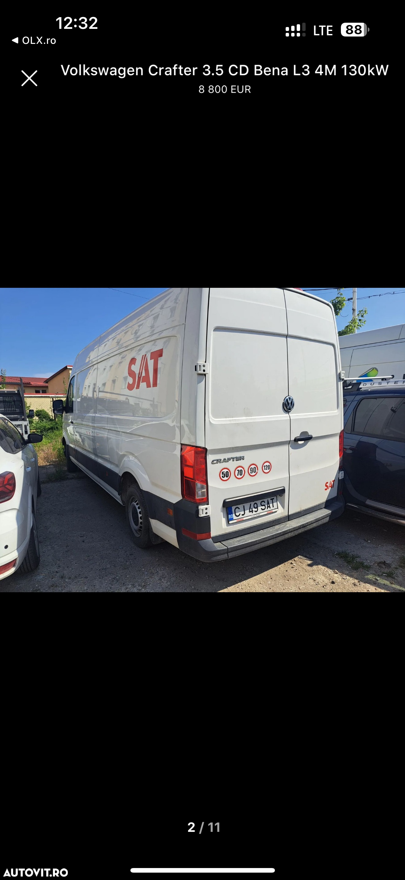 Volkswagen Crafter VW 35 XL an 2020 L3H2 H2L3 2.0 TDI 140 cai Euro 6 Duba mediu lung Autoutilitara Unic Proprietar de noua Km reali istoric reprezentanța carvertical scos fără rugina arata perfect - 13