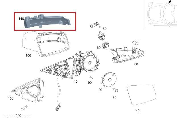 MERCEDES W176 W212 Kierunkowskaz lusterka prawy OE - 4