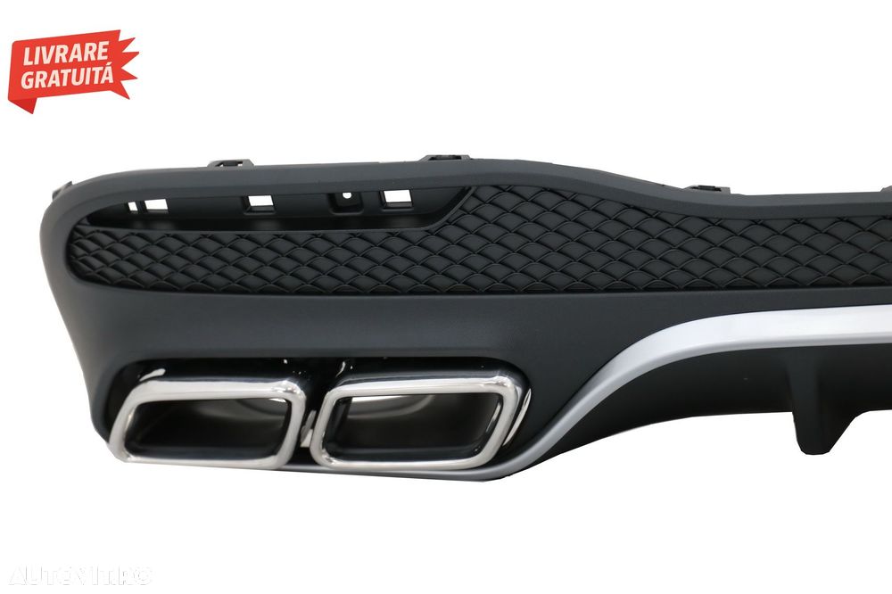 Difuzor Bara Spate cu Ornamente Evacuare Mercedes GLE W166 SUV Sport Line (2015-20- livrare gratuita - 2