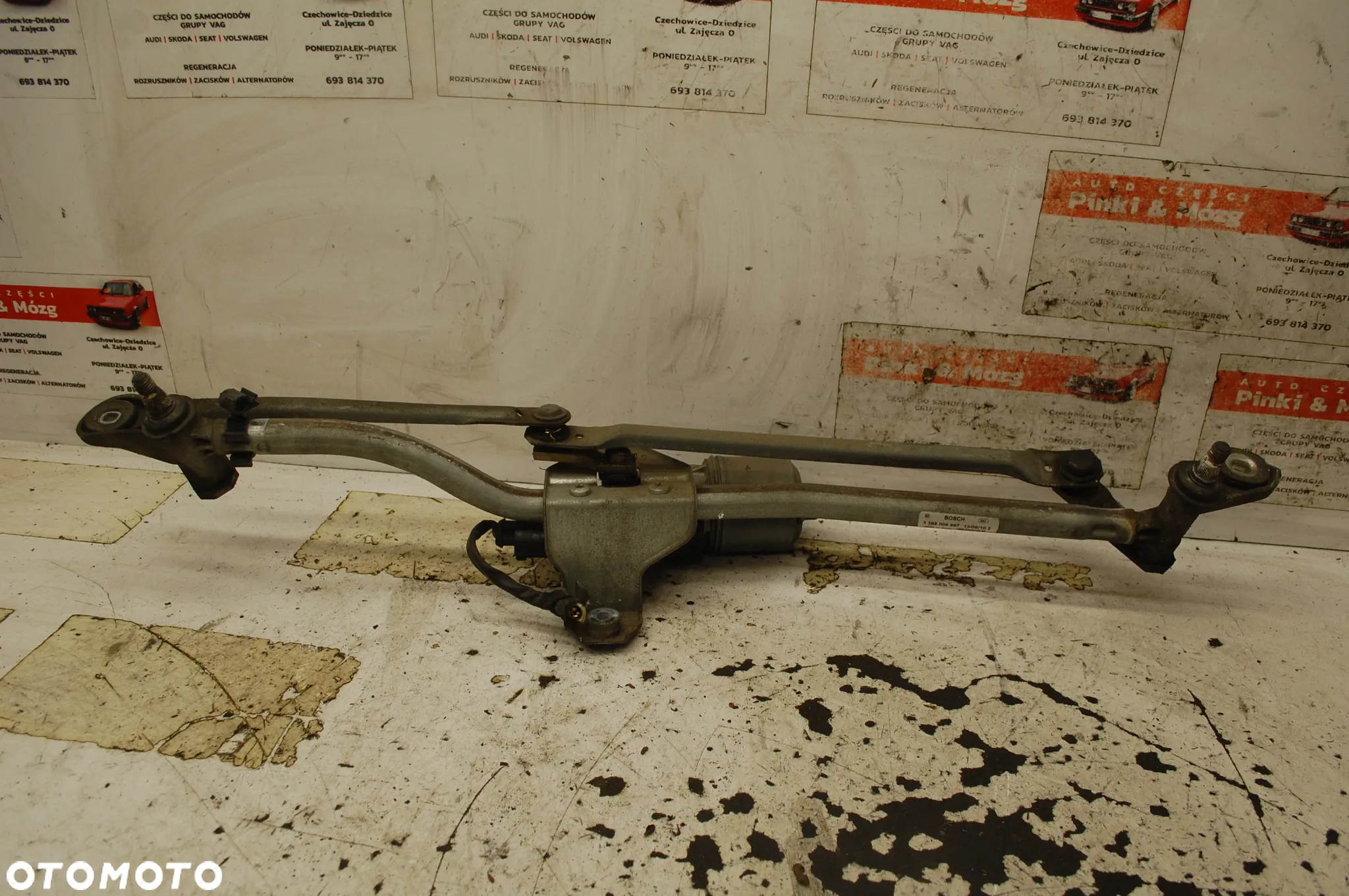 MECHANIZM WYCIERACZEK PRZÓD PRZEDNI KOMPLETNY AUDI A4 B6 B7 8E1955119 8E1955023E 8E1955023A - 6