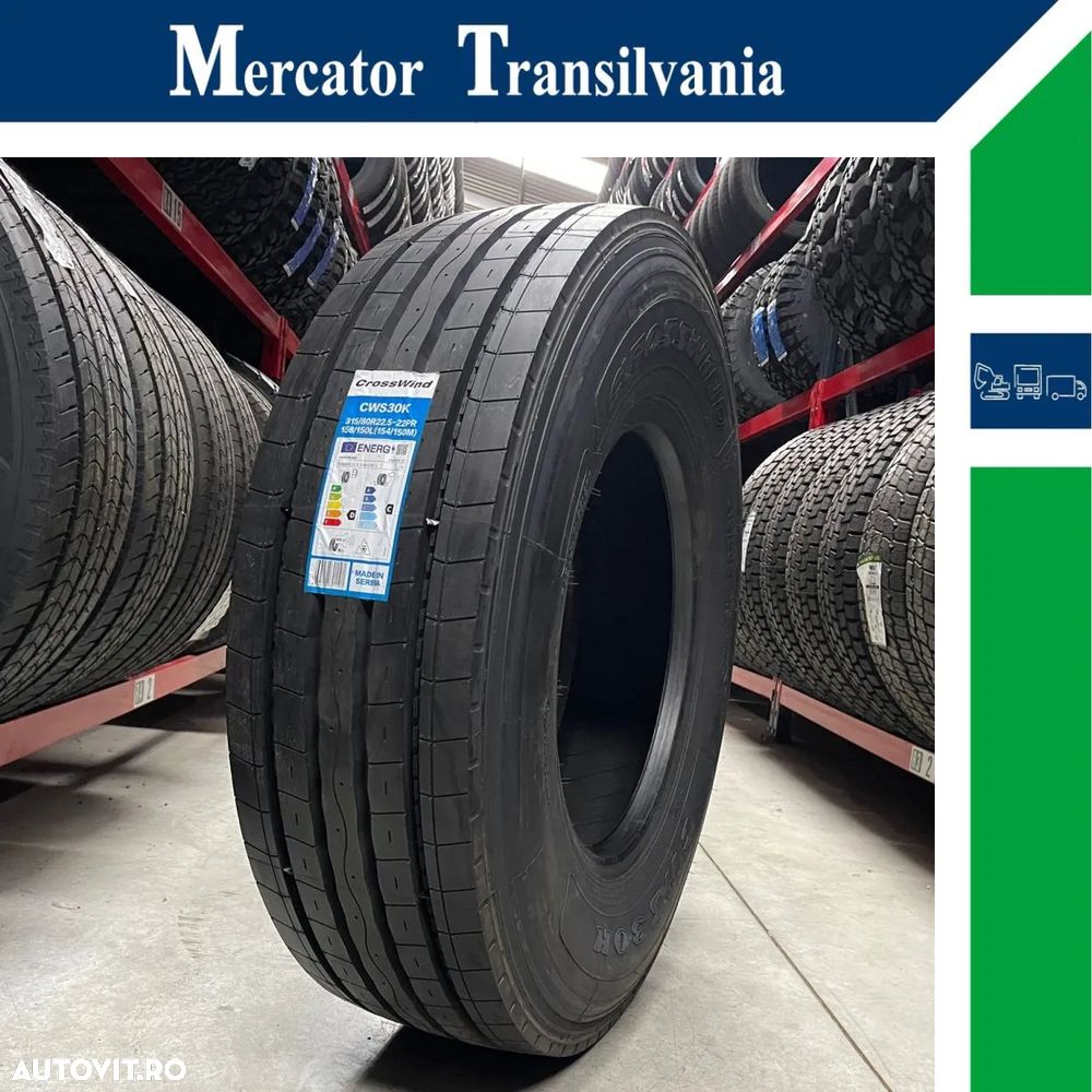 Anvelopa NOUA M+S* Regional 315/80R22.5 Crosswind CWS30K 22PR, 158/150L (154/150M) (D,C,A,69)  Directie - 1