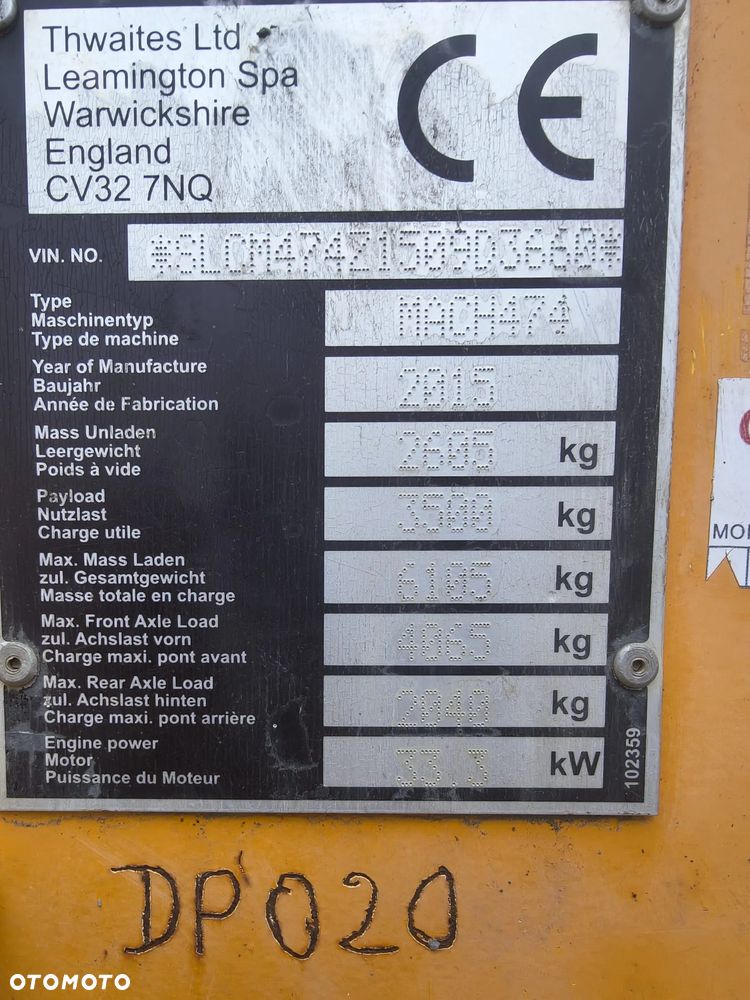 Thwaites MACH 474 JCB 2T AUSA 6 ton wozidło - 14