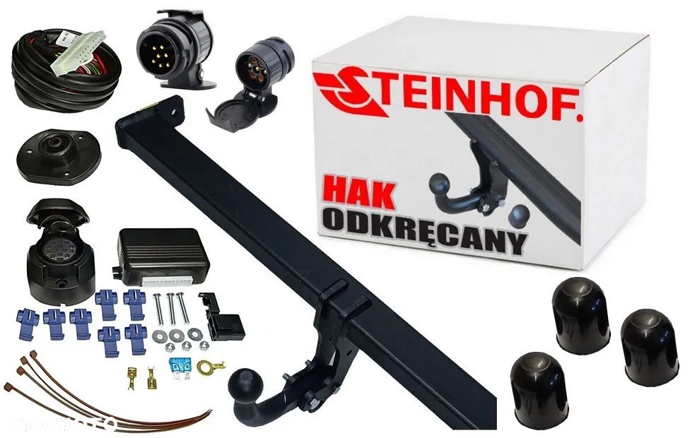 HAK HOLOWNICZY Z KULĄ ODKRĘCANĄ NA DWIE ŚRUBY+MODUŁ13PIN+WIĄZKA +ADAPTER13P/7 do MAZDA2 II DJ 2015+ - 1