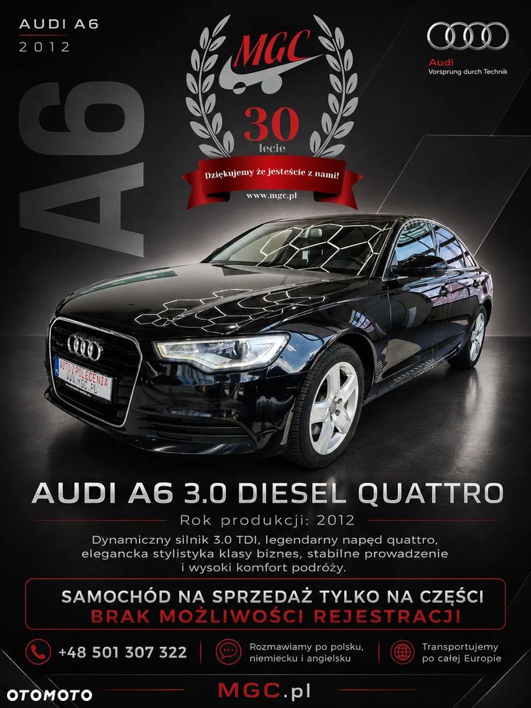 AUDI A6 3.0 TDi QUATTRO AUTOMAT / NA CZĘŚCI / BEZWYPADKOWY - 1