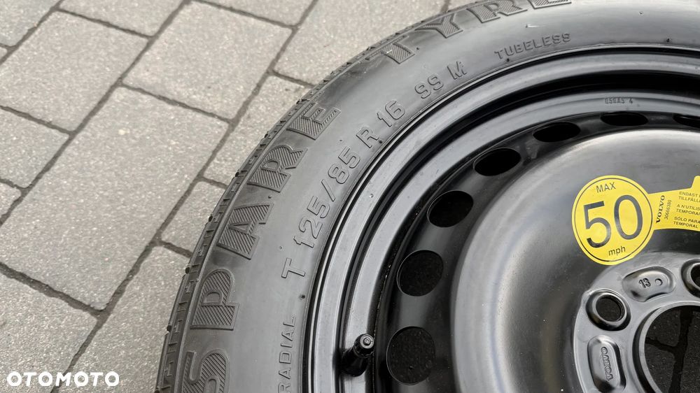 NOWE Koło dojazdowe + lewarek r16 5x108 125/85 et25 4J Volvo Ford Jaguar v50 s40 dojazdówka felga - 8
