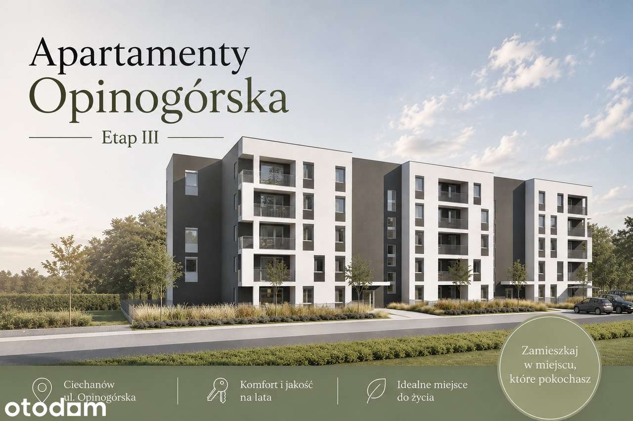 Już w sprzedaży !!! Etap III Apartamenty Opinogórska - 62,13 m2