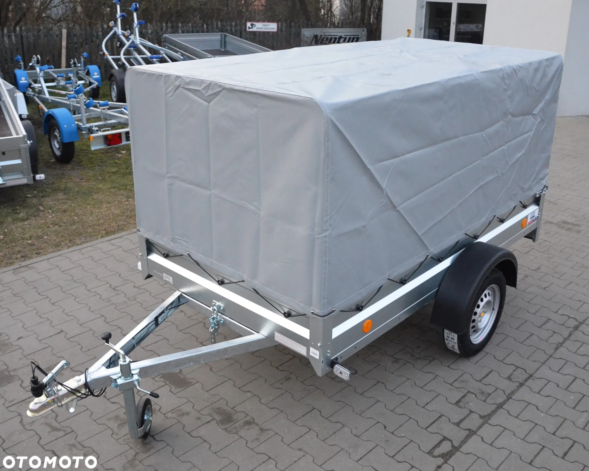 Neptun PRZYCZEPA SAMOCHODOWA N7-236 PTW 236X129X30 Z PLANDEKĄ ZE STELAŻEM I KOŁEM PODPOROWYM - 10