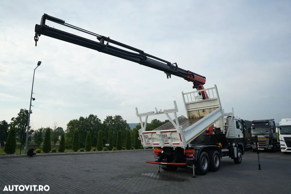 MAN TGS 26.440 / 6x4 / CAMION BASCULANTE / HIDROBID / BORDMATIC + PALFINGER PK 33002-EH / AUTOMAT / PILOT / EURO 5 - 6