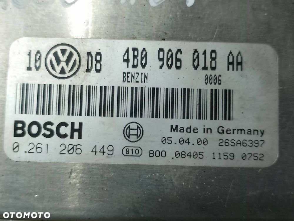 KOMPUTER, STEROWNIK AUDI A6 C5 4B0906018AA 0261206449 1.8 T - 5