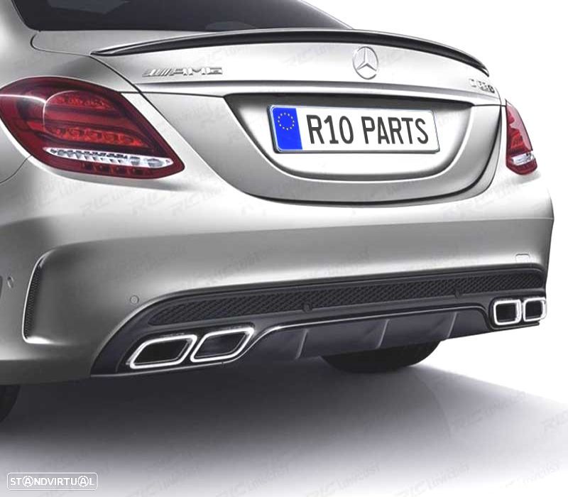 AILERON SPOILER TRASEIRO MERCEDES C W205 LOOK AMG 2014- 4P PRETO BRILHANTE - 4