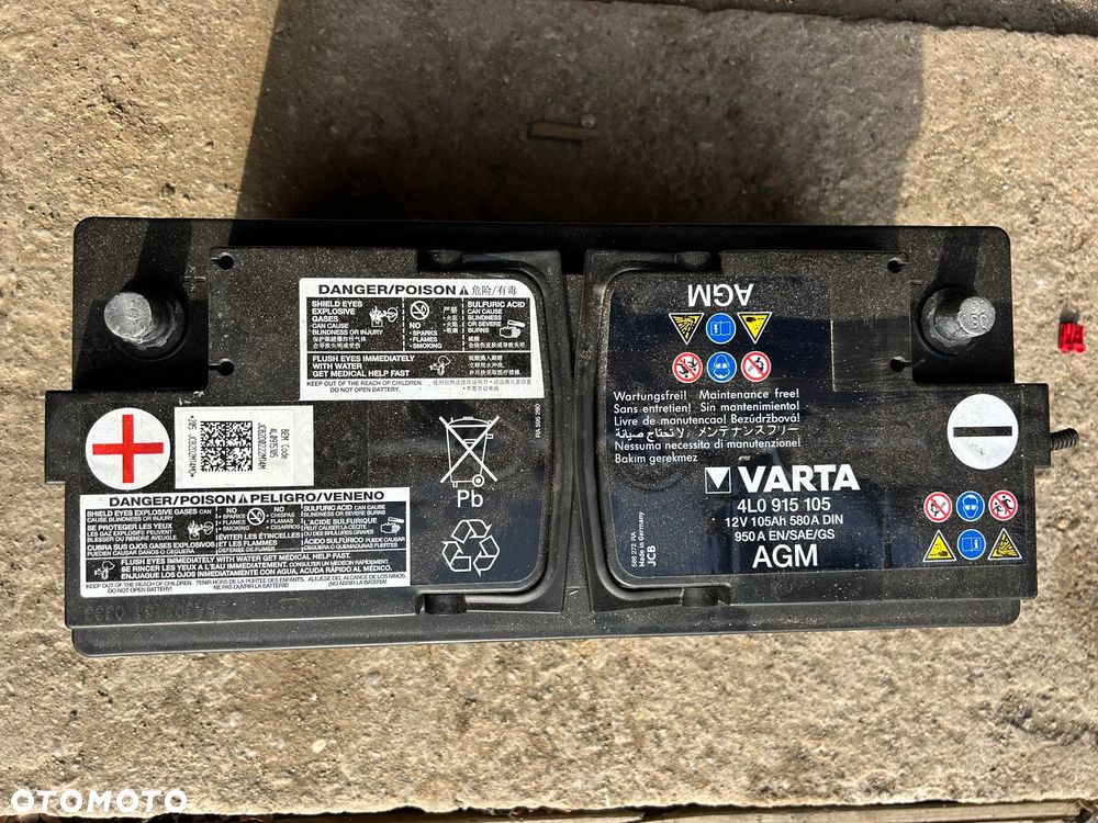 AUDI AKUMULATOR AGM 12V 105AH 580A 4L0915105 - 1