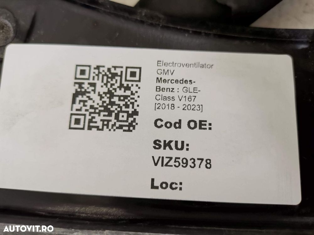 Electroventilator GMV Mercedes-Benz GLE-Class V167 2018 2019 2020 2021 - 8