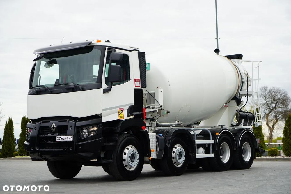 Renault C 430 / 8X4 / BETONOMIESZARKA / GRUSZKA 9 M3 / ALUFELGI / KAMERA / EURO 6 / - 2