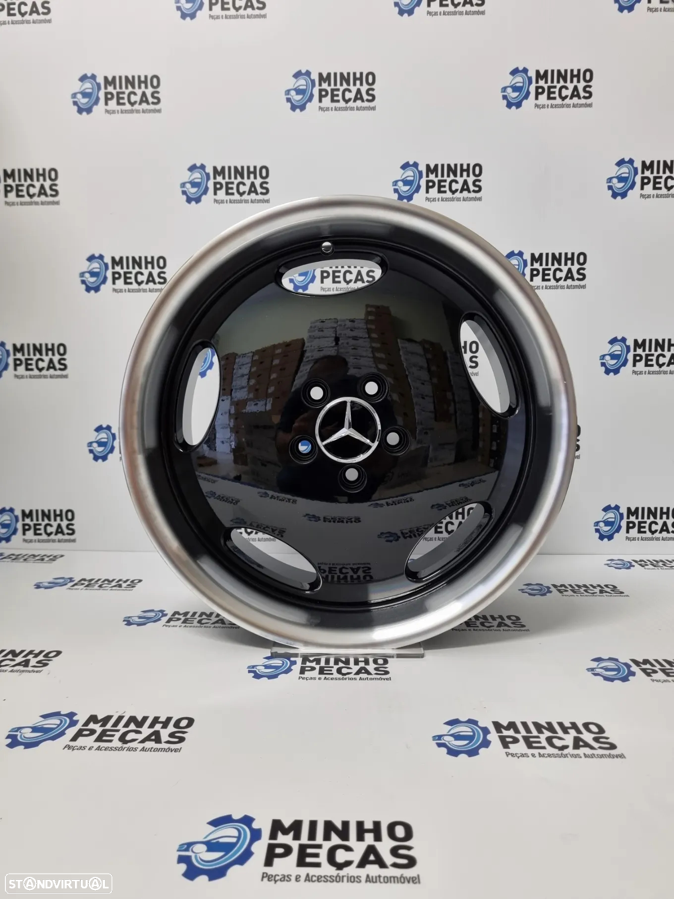 Jantes Mercedes Monoblock AMG em 18 Preto Aba Cromada - 8