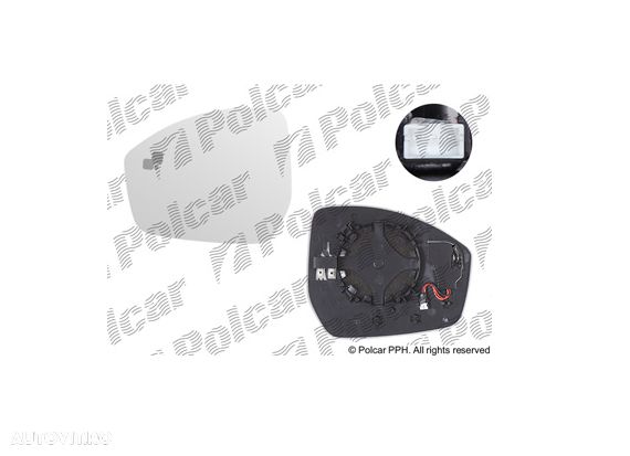 Geam oglinda exterioara Land Rover Range Rover Evoque, 05.2015-, Discovery Sport, 10.2014-, stanga/dreapta, incalzita; geam convex; cromat; cu functie detectie unghi mort, View Max - 1