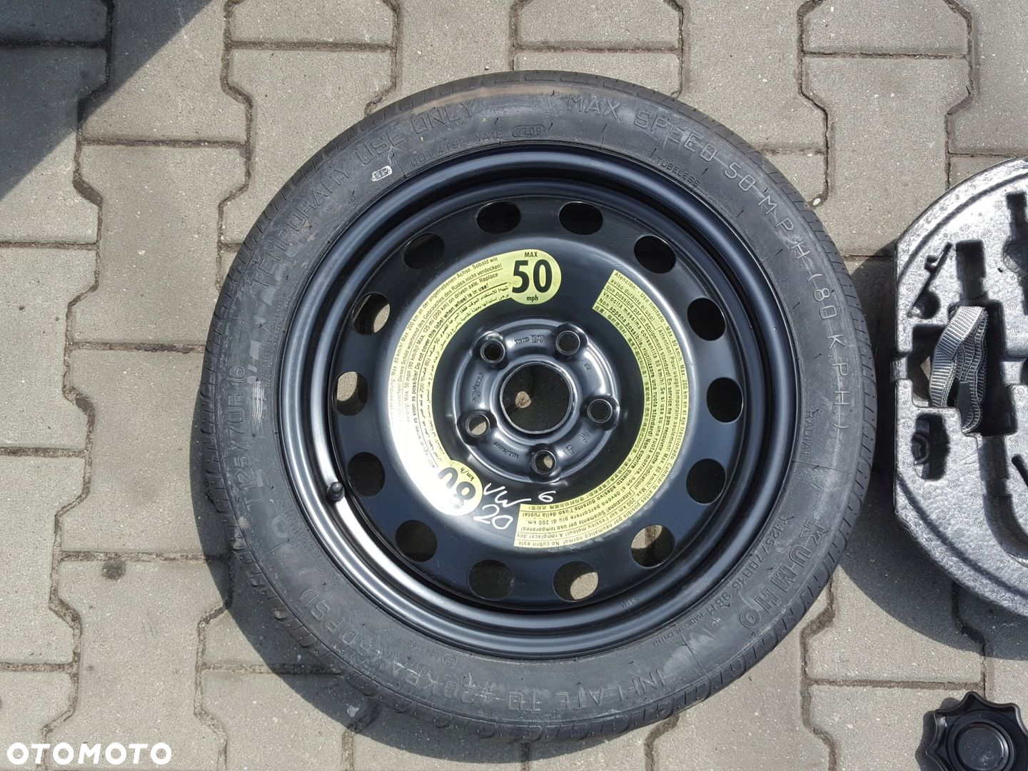 VW GOLF VI V TOURAN EOS KOŁO DOJAZDOWE 16 5X112 LEWAREK WKŁAD - 3
