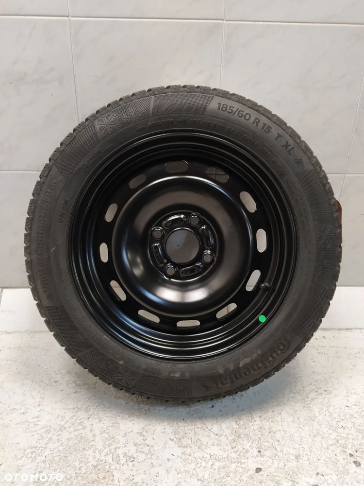 FORD 6Jx15 ORYGINALNE FELGI STALOWE R15 ET37.5 4X108 OPONY CONTINENTAL 185/60 KOŁA ZIMA BIEŻNIK ok 8.70mm - 9