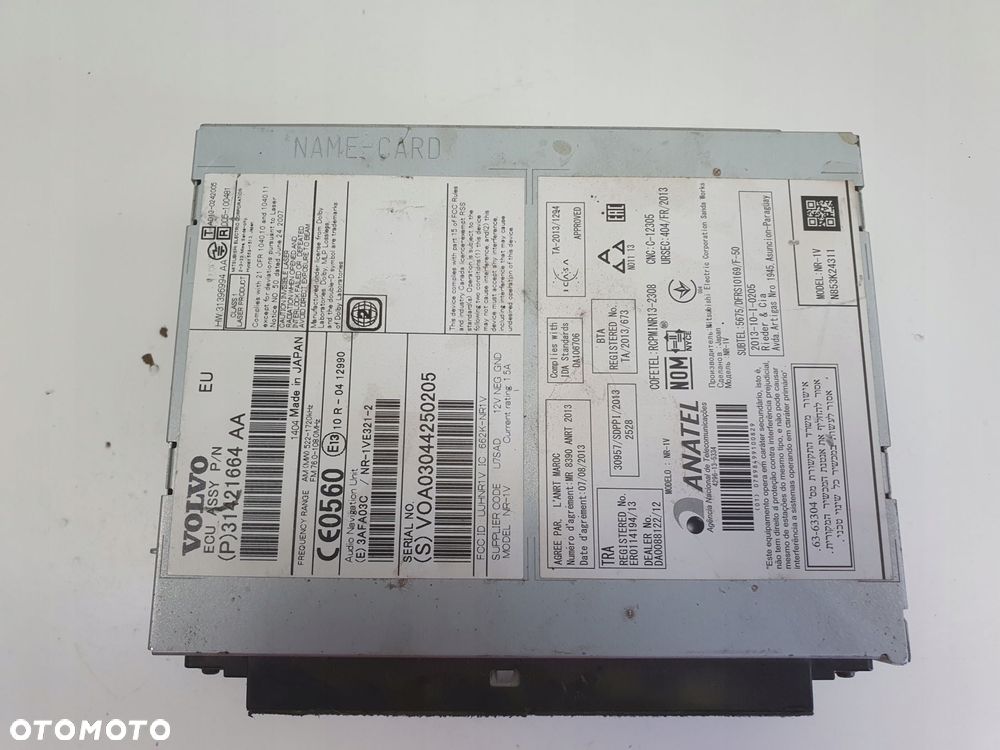 Volvo V60 S60 II RADIOODTWARZACZ CD radio cd NAWIGACJA 31421664 31421664AA - 2