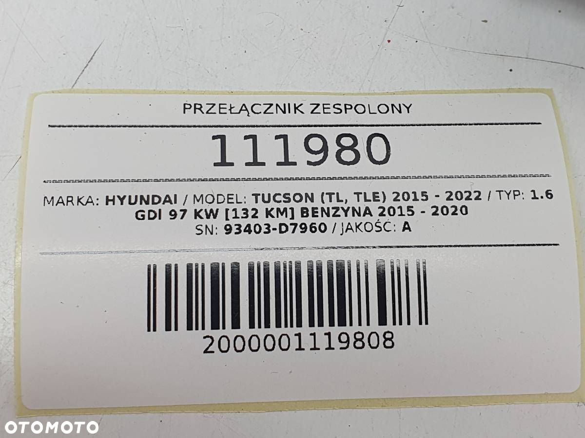 PRZEŁĄCZNIK ZESPOLONY TAŚMA HYUNDAI TUCSON II III 93403-D7960 93480-1Y000 - 8