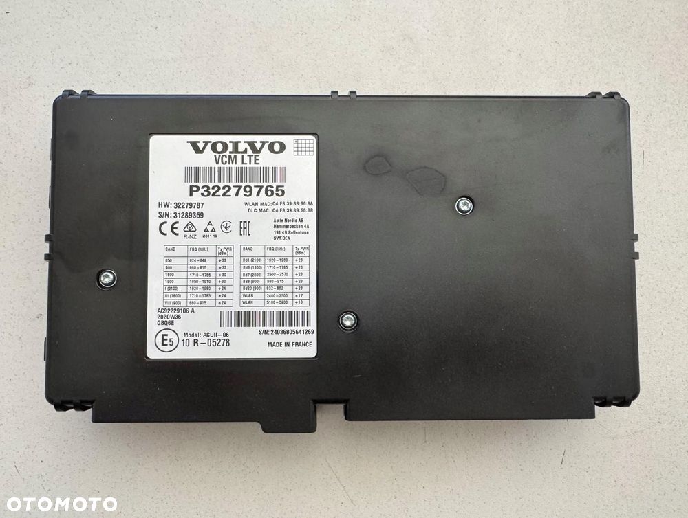VOLVO XC40 V60 XC60 S90 V90 XC90 MODUŁ VCM LTE 32279765