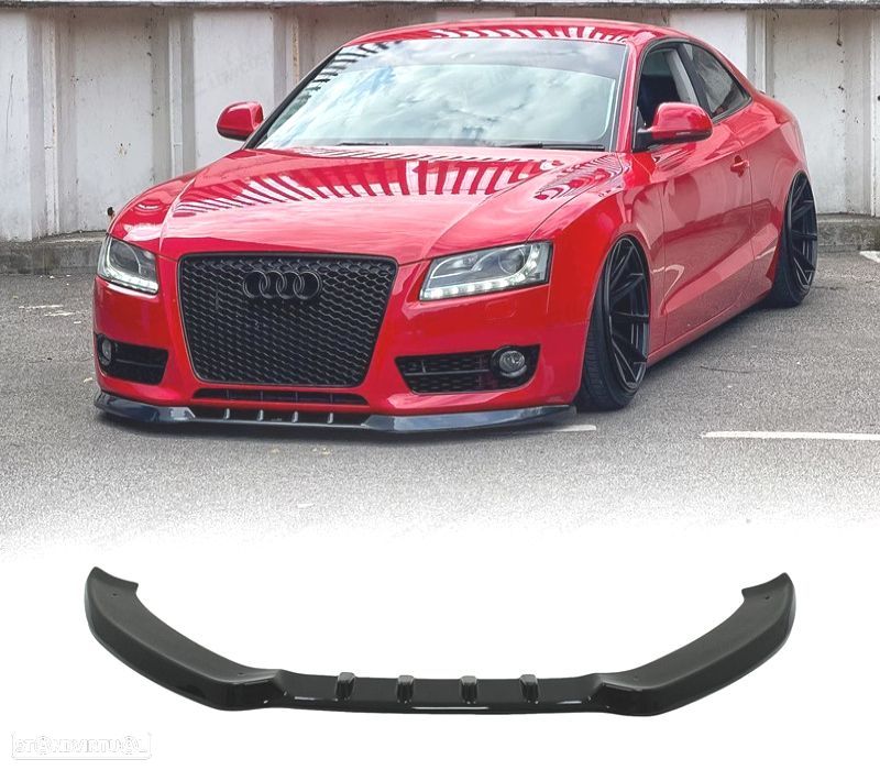SPOILER LIP AUDI A5 S LINE 07-12 PRETO BRILHANTE - 1