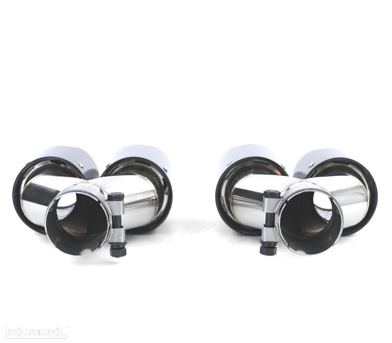 PONTEIRAS DE ESCAPE BMW LOOK M PERFORMANCE CROMADO CARBONO - 3